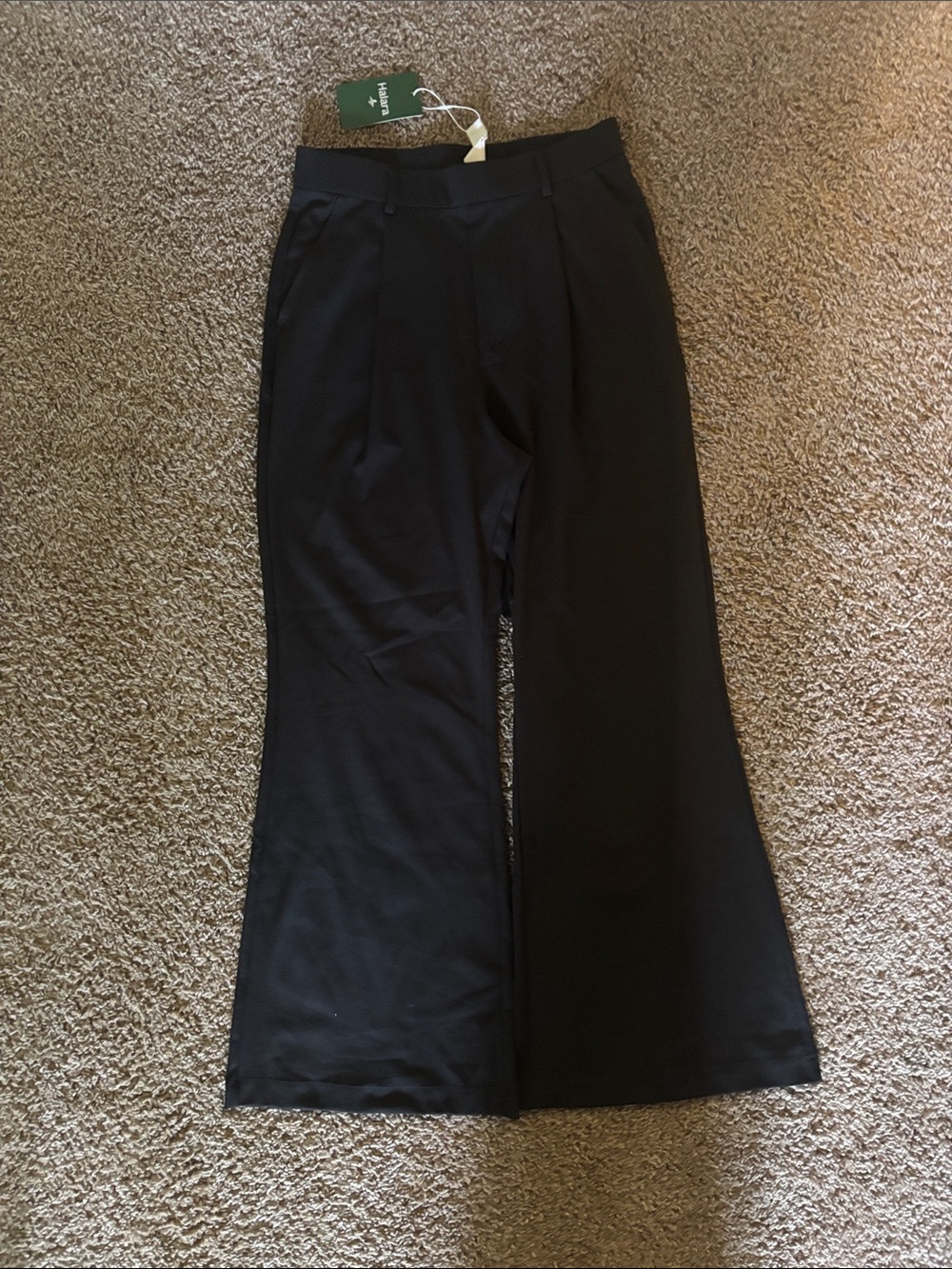HALARA Black Wide-Leg Men's Dress Pants